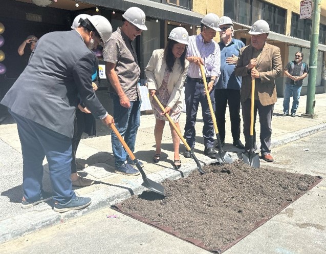 Groundbreaking led by Safe Passages CEO Josefina Alvarado Mena-center