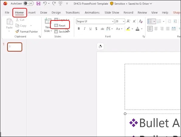 Reset styles in PowerPoint