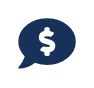 icon of a money sign in a speech bubble