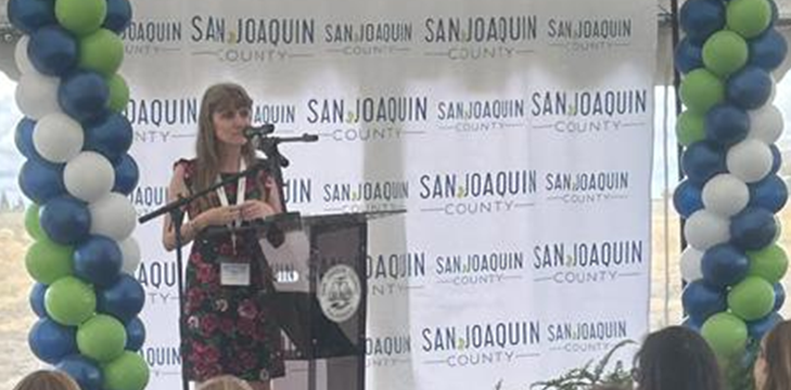 Marlies Perez Speaks at the Be Well Campus Groundbreaking Event